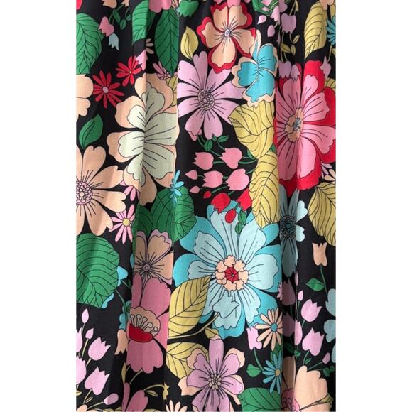 TCEC Floral Smocked Neck Midi Dress Size Small - Picture 3 of 4